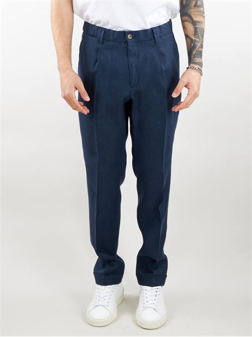 Pantalone Isola in lino con elastico in vita Quattro Decimi QUATTRO DECIMI | Pantalone | ISOLAS32411811